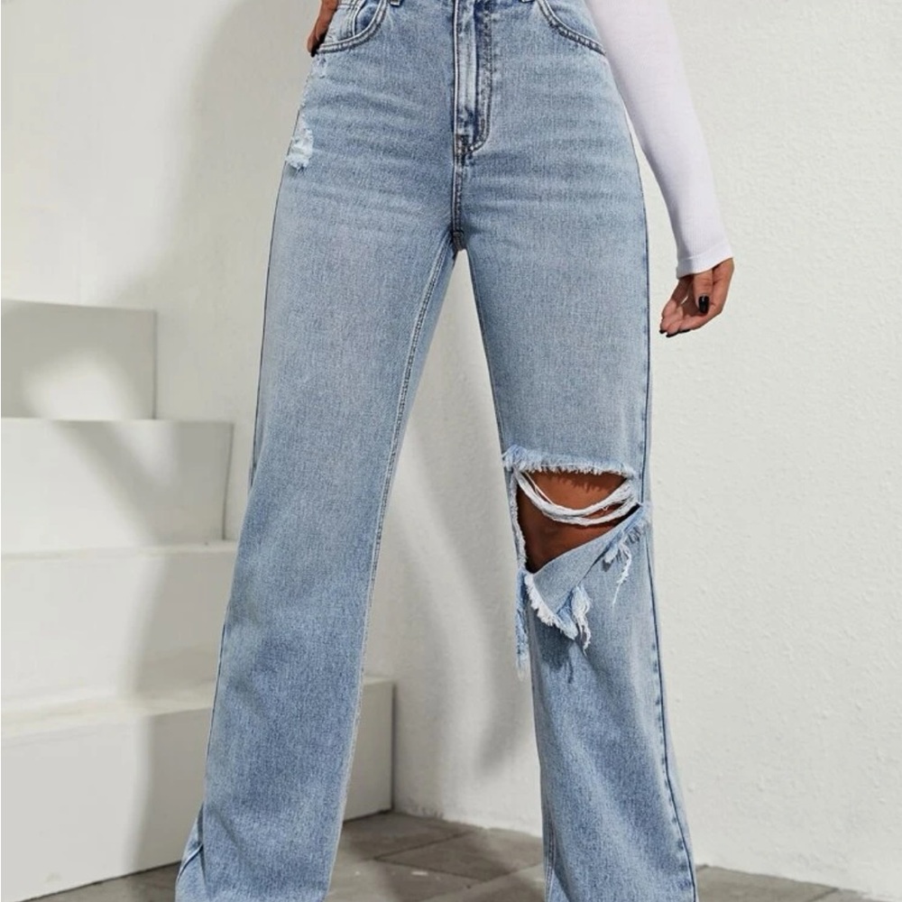 Shein High Waisted Light Wash Jeans